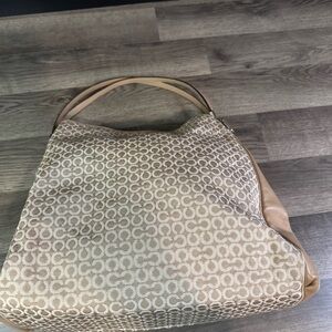 Coach Beige and Tan Shoulder Bag